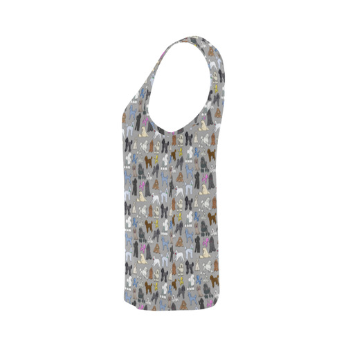 Poodle Tank grey All Over Print Tank Top for Women (Model T43)