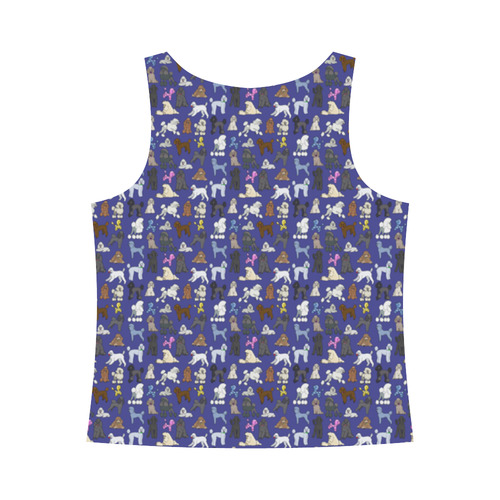 Poodle Tank Navy All Over Print Tank Top for Women (Model T43)