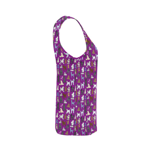Poodle Tank Purple All Over Print Tank Top for Women (Model T43)