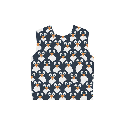 Penguin Pattern All Over Print Sleeveless Hoodie for Women (Model H15)