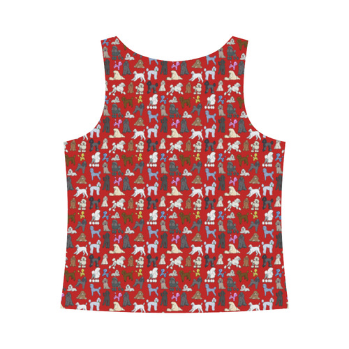 Poodle Tank red All Over Print Tank Top for Women (Model T43)