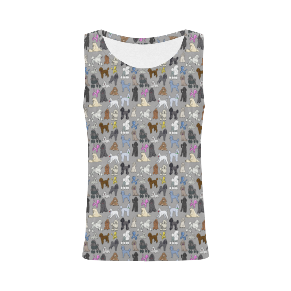 Poodle Tank grey All Over Print Tank Top for Women (Model T43)