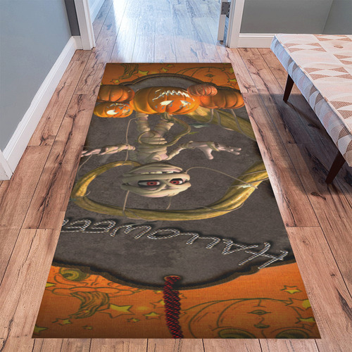 Halloween, funny mummy Area Rug 9'6''x3'3''