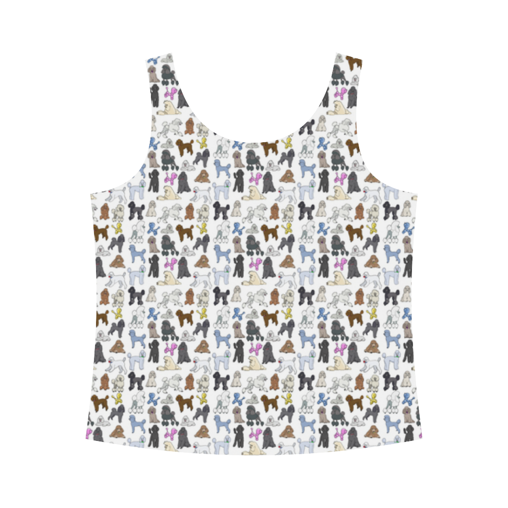 Poodle tank White All Over Print Tank Top for Women (Model T43)