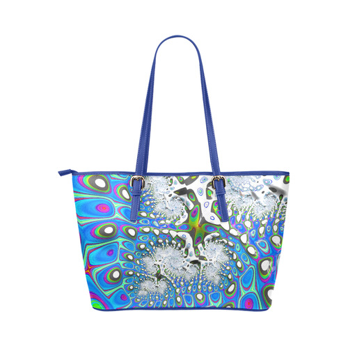fractal fantasy 717B by JamColors Leather Tote Bag/Small (Model 1651)