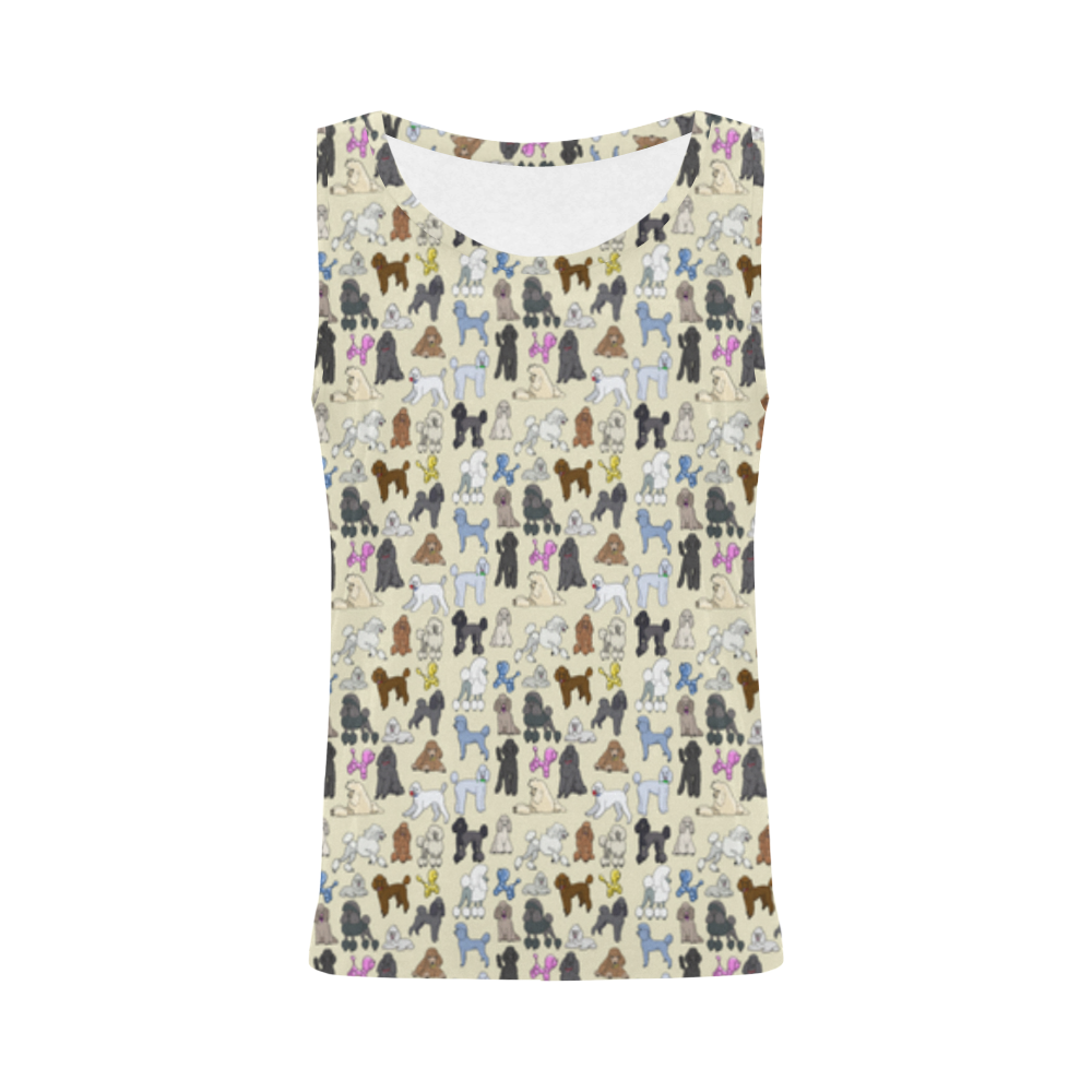 Poodle Tank Cream All Over Print Tank Top for Women (Model T43)