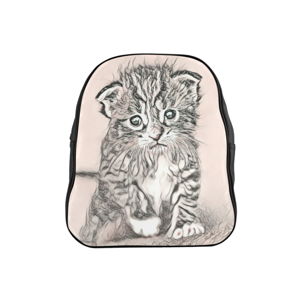 Impressive Animal -Lovely Baby Cat by JamColors School Backpack (Model 1601)(Small)
