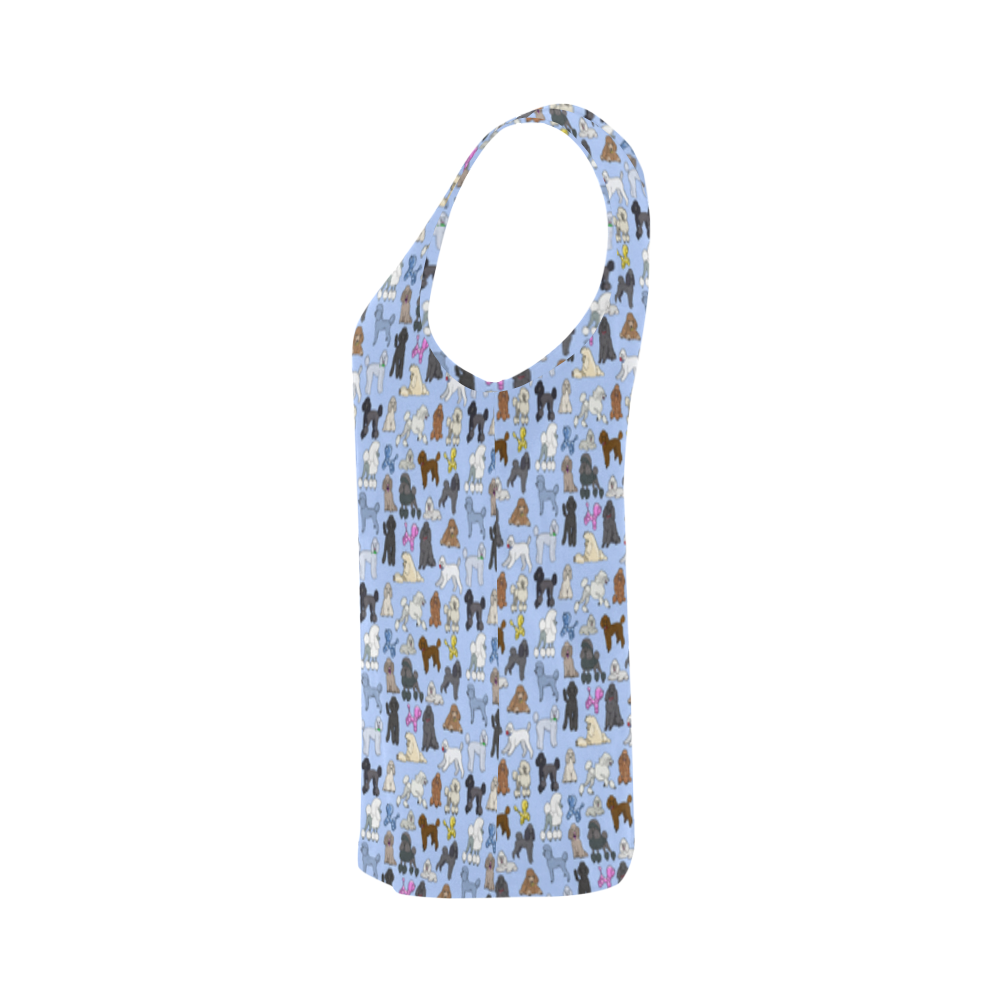 Poodle Tank light blue All Over Print Tank Top for Women (Model T43)