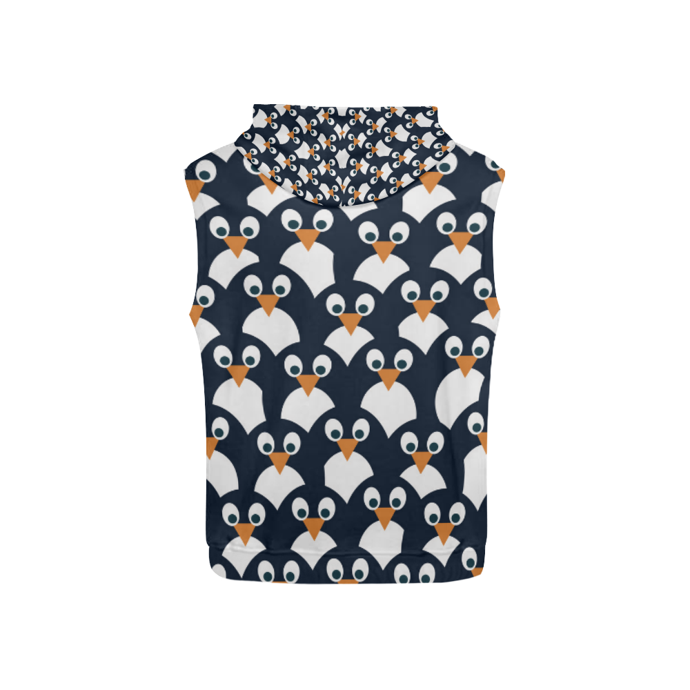 Penguin Pattern All Over Print Sleeveless Hoodie for Kid (Model H15)