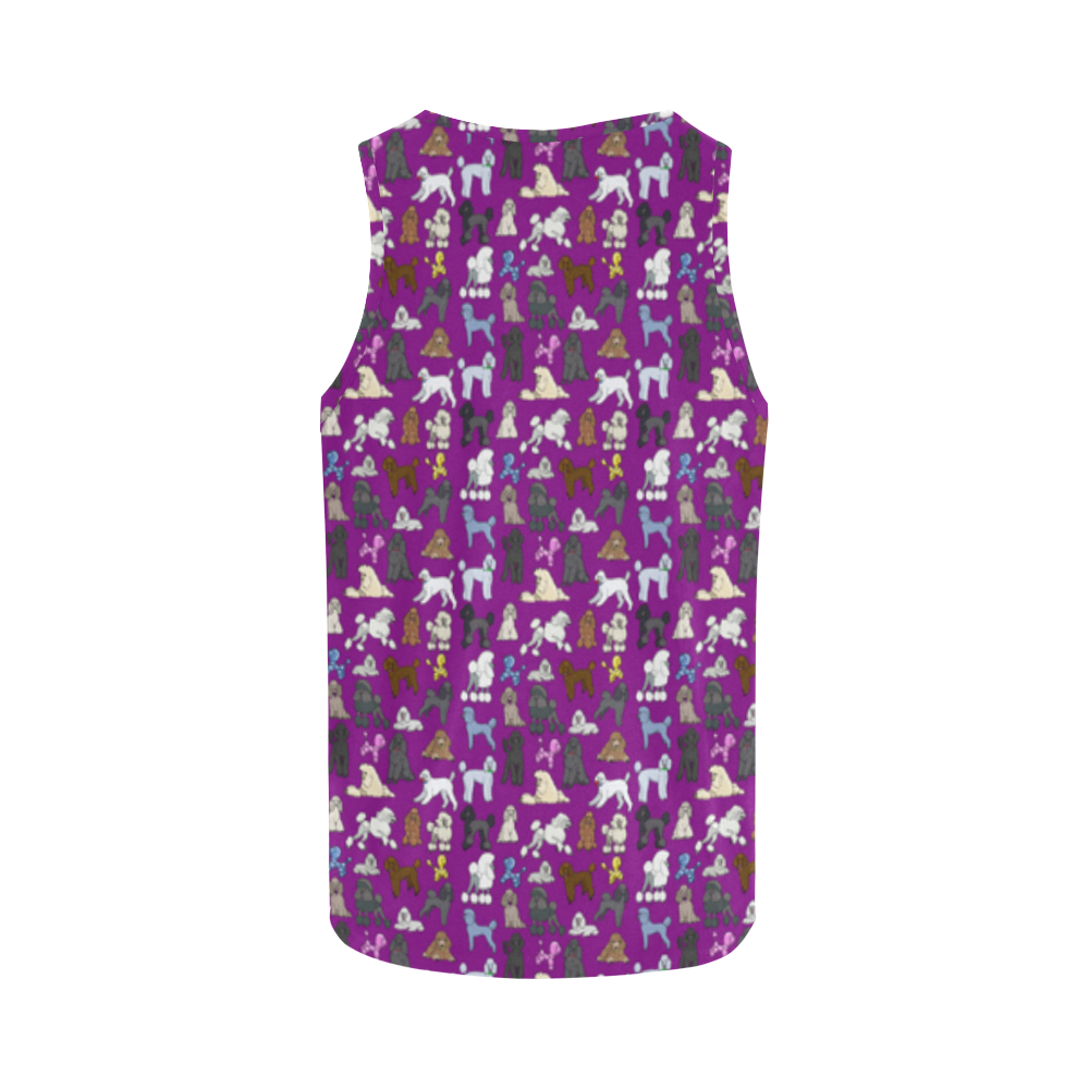 Poodle Tank Purple All Over Print Tank Top for Women (Model T43)