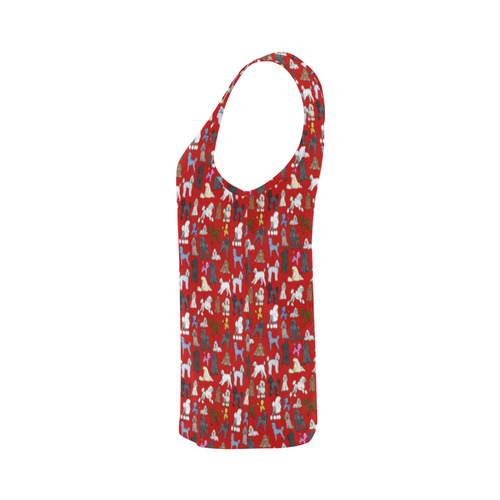 Poodle Tank red All Over Print Tank Top for Women (Model T43)