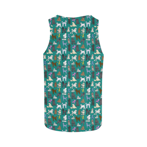 Poodle Tank Teal All Over Print Tank Top for Women (Model T43)
