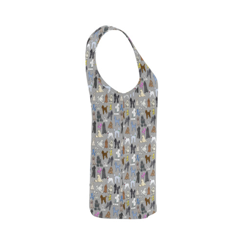 Poodle Tank grey All Over Print Tank Top for Women (Model T43)