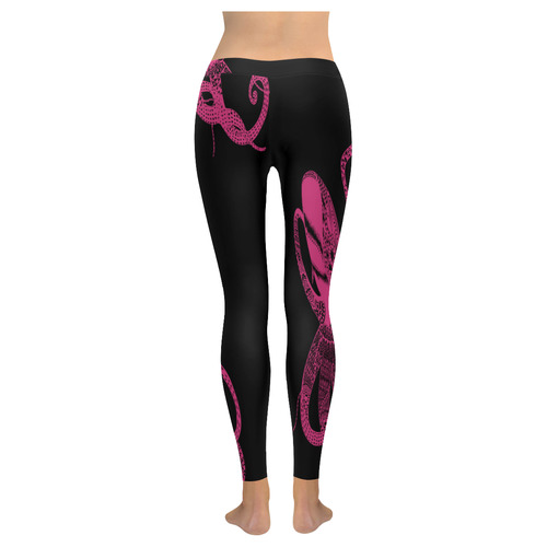 octo arts add Women's Low Rise Leggings (Invisible Stitch) (Model L05)