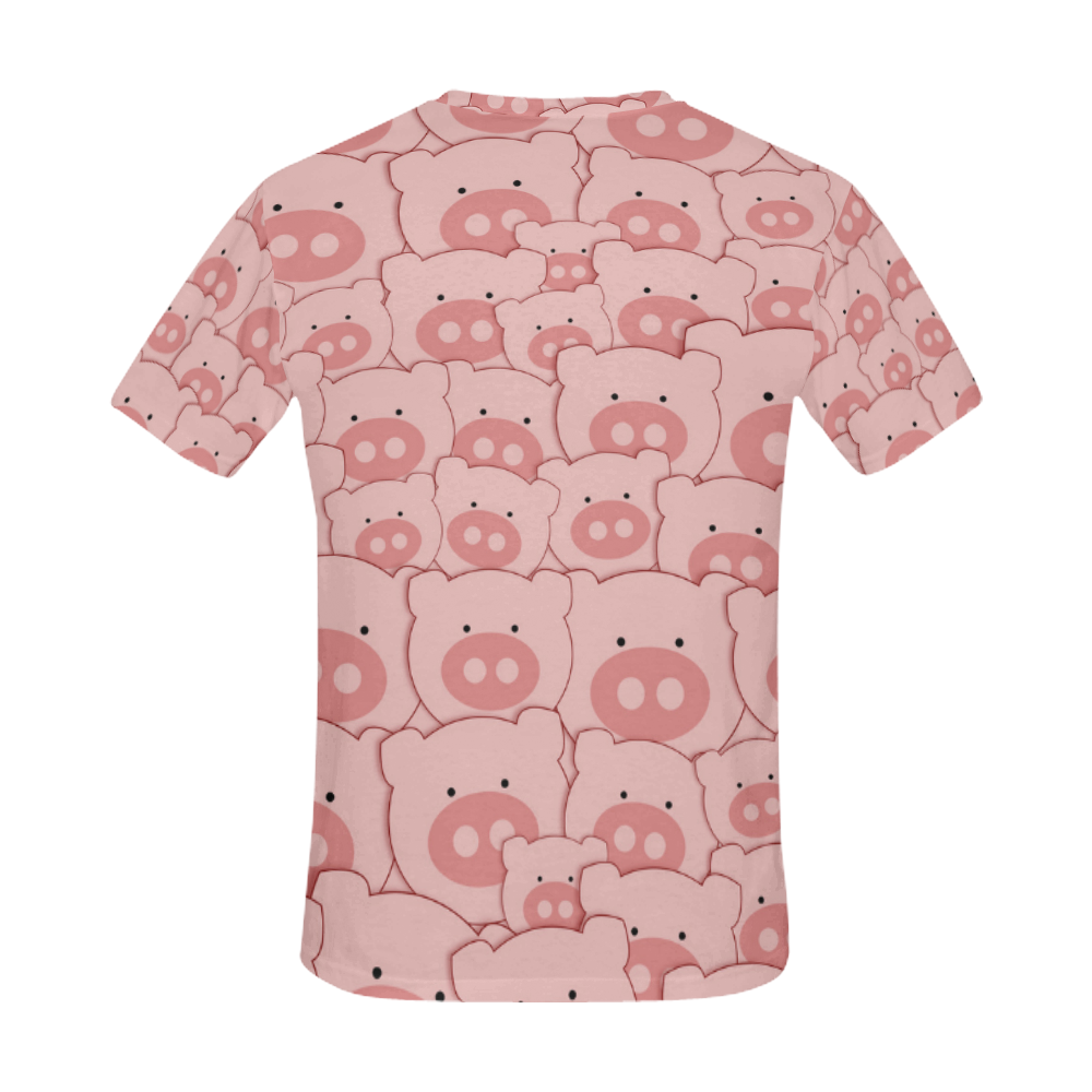 Pink Piggy Pigs All Over Print T-Shirt for Men (USA Size) (Model T40)