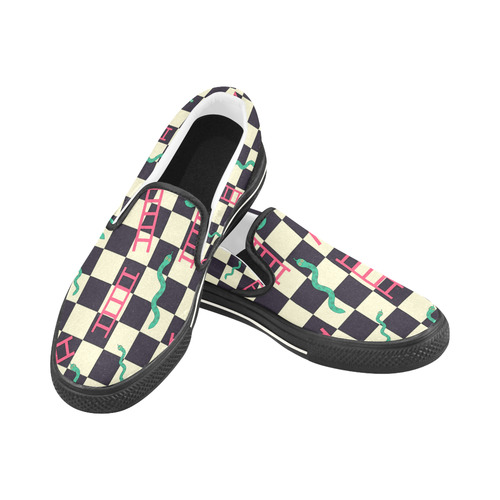 Snakes and Ladders Game Slip-on Canvas Shoes for Kid (Model 019)