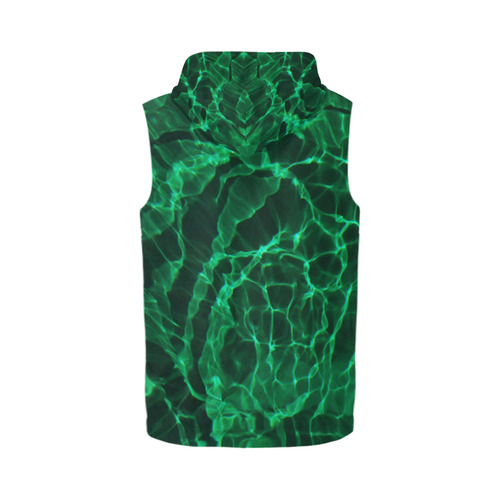 the green dive All Over Print Sleeveless Zip Up Hoodie for Men (Model H16)