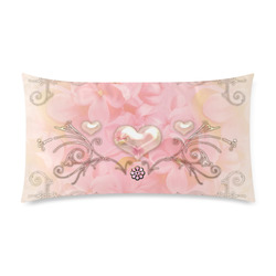 Hearts, soft colors Rectangle Pillow Case 20"x36"(Twin Sides)