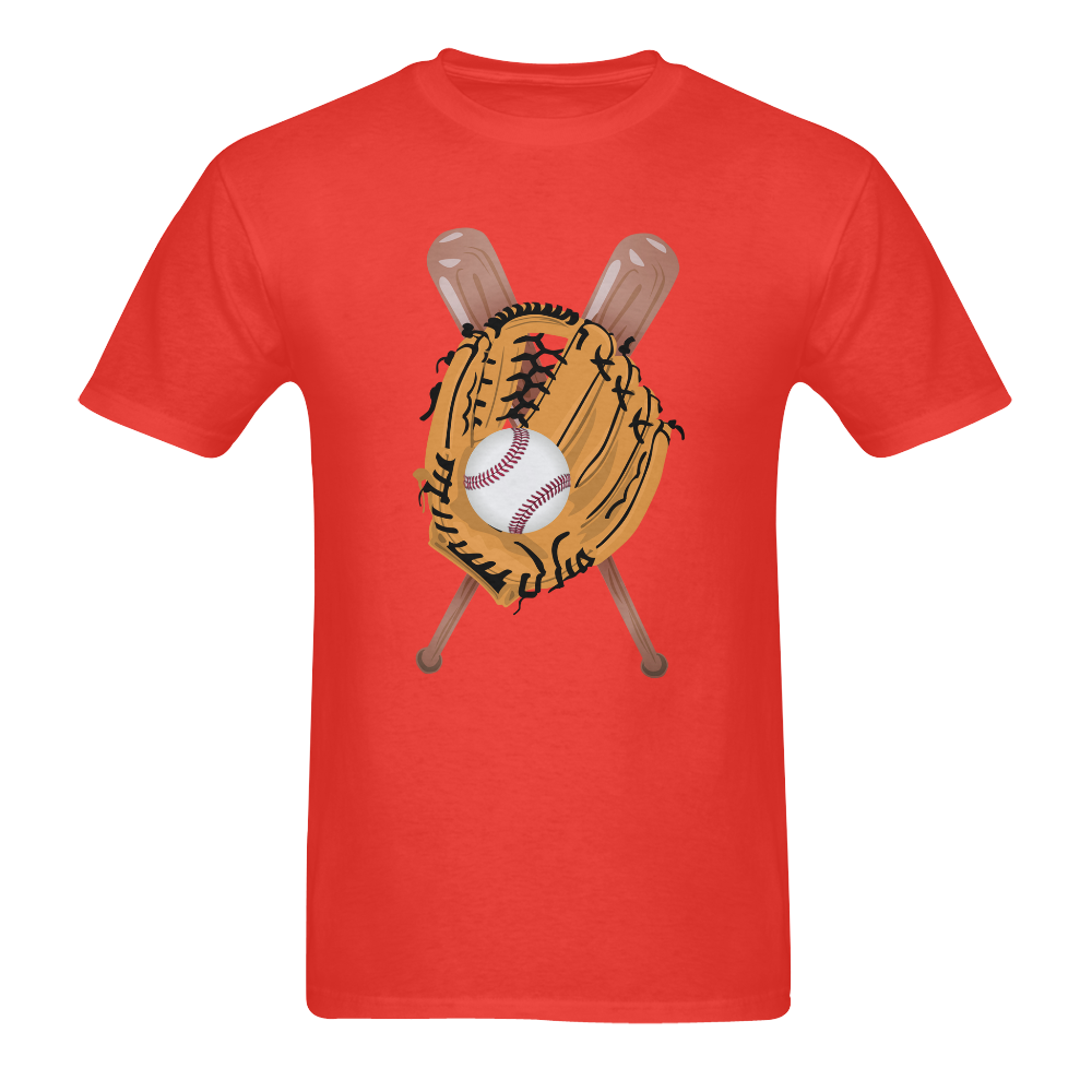 Baseball Glove And Bat Sunny Men's T- shirt (Model T06)