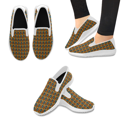 Juju Tribal Blue Orion Slip-on Women's Canvas Sneakers (Model 042) | ID ...