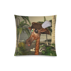 Funny giraffe as a pirate Custom Zippered Pillow Case 20"x20"(Twin Sides)
