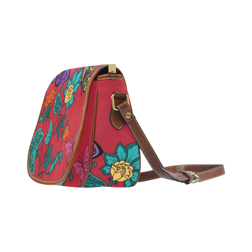 Flowers Saddle Bag/Small (Model 1649) Full Customization