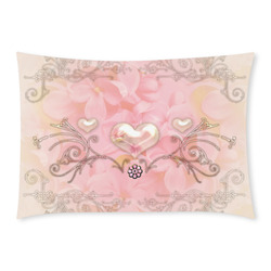 Hearts, soft colors Custom Rectangle Pillow Case 20x30 (One Side)