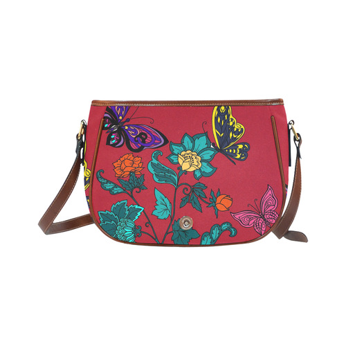 Flowers Saddle Bag/Small (Model 1649) Full Customization