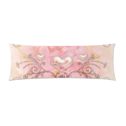 Hearts, soft colors Custom Zippered Pillow Case 21"x60"(Two Sides)
