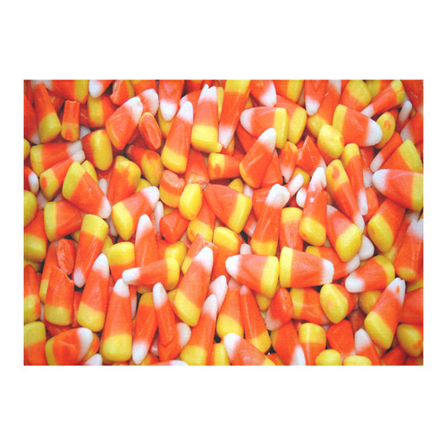 Halloween Candy Corn Cotton Linen Tablecloth 60"x 84"