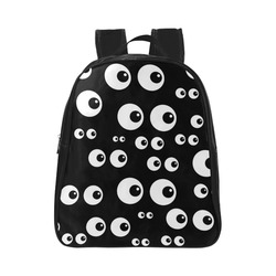 Black And White Eyes School Backpack (Model 1601)(Small)