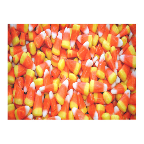 Halloween Candy Corn Cotton Linen Tablecloth 52"x 70"