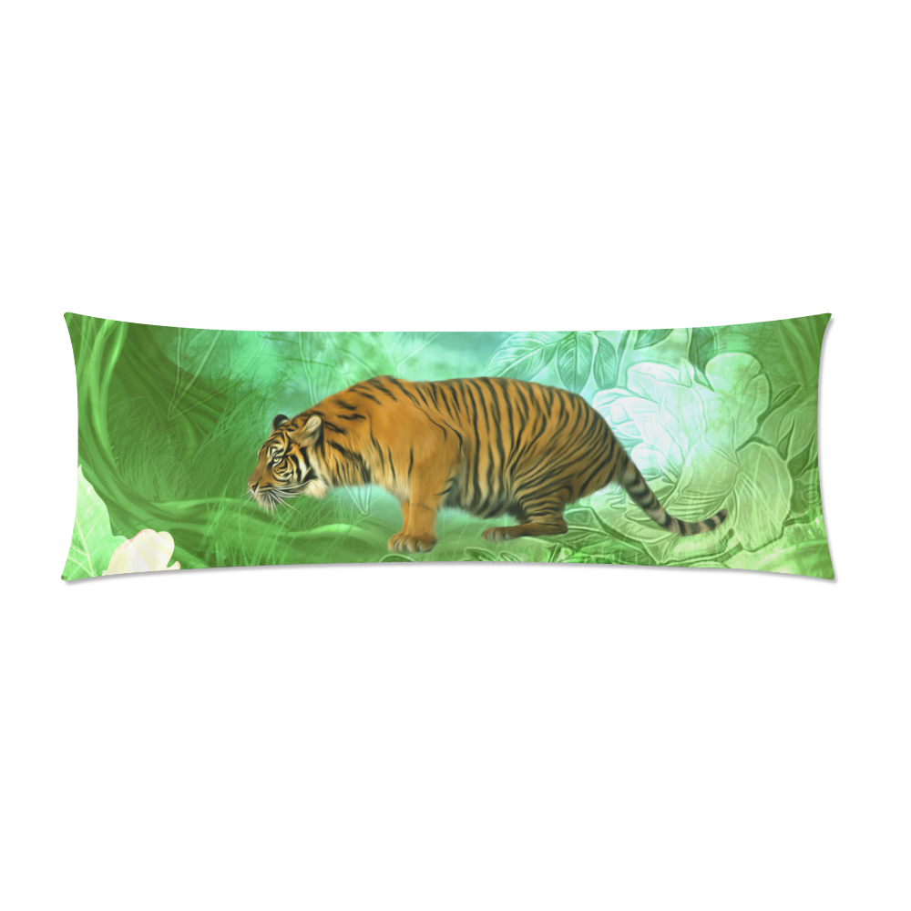 Awesome tiger, fantasy world Custom Zippered Pillow Case 21"x60"(Two Sides)