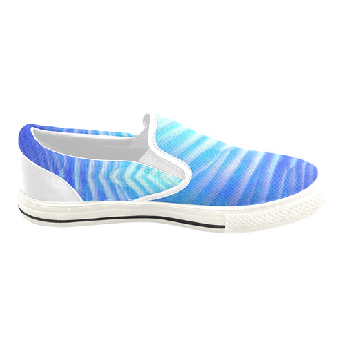 blue corner Slip-on Canvas Shoes for Kid (Model 019)