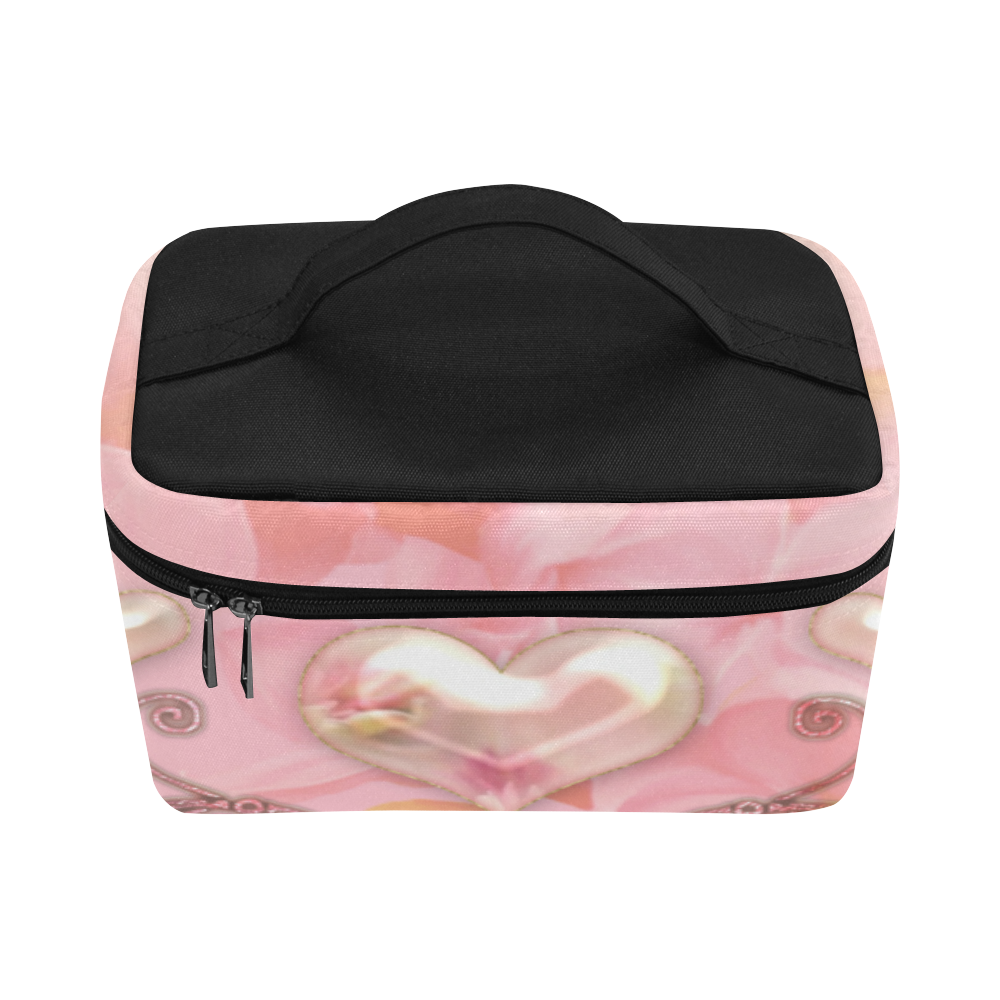 Hearts, soft colors Cosmetic Bag/Large (Model 1658)