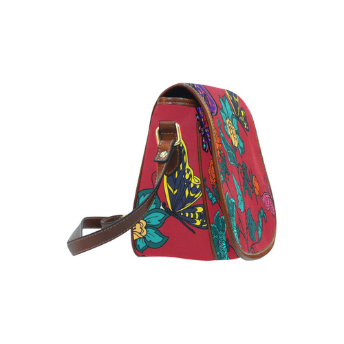 Flowers Saddle Bag/Small (Model 1649) Full Customization