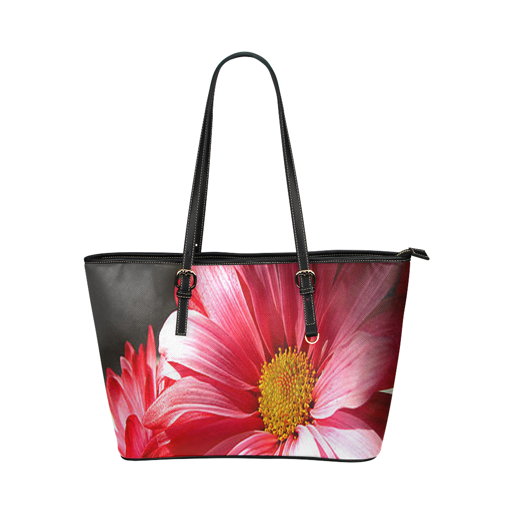 ArtbyOnyx Chrysanthemum Collection Leather Tote Bag/Small (Model 1651)