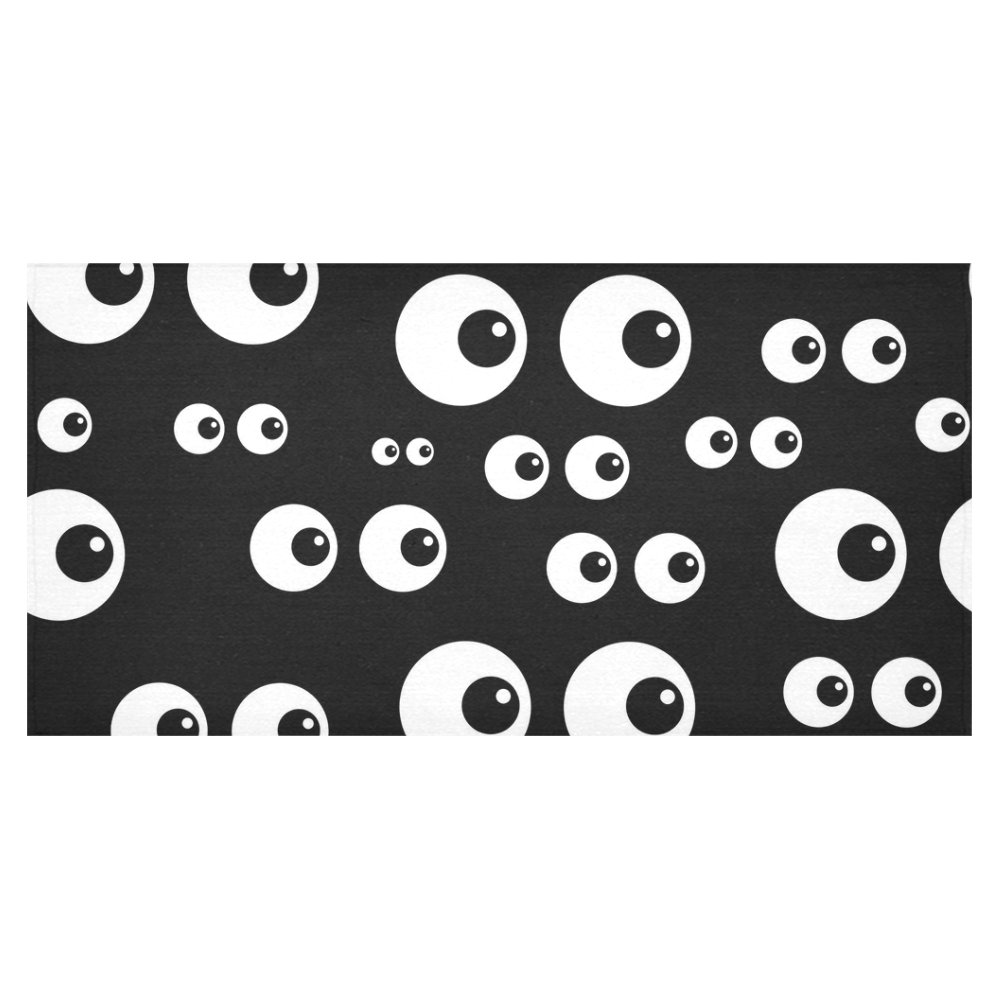 Black And White Eyes Cotton Linen Tablecloth 60"x120"