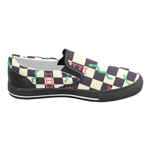 Snakes and Ladders Game Slip-on Canvas Shoes for Kid (Model 019)