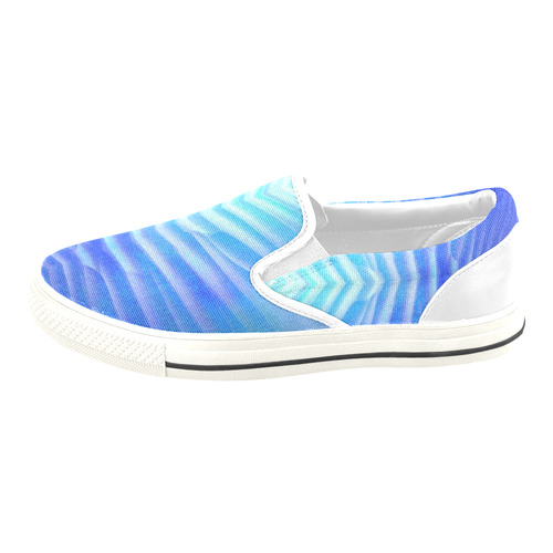 blue corner Slip-on Canvas Shoes for Kid (Model 019)