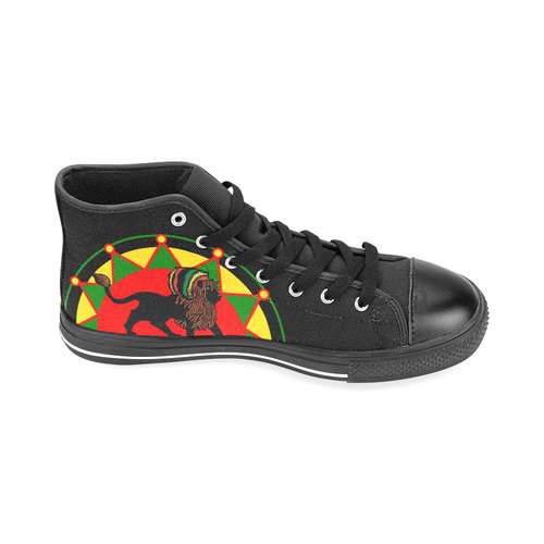 Jah King Rasta Lion Men’s Classic High Top Canvas Shoes /Large Size (Model 017)