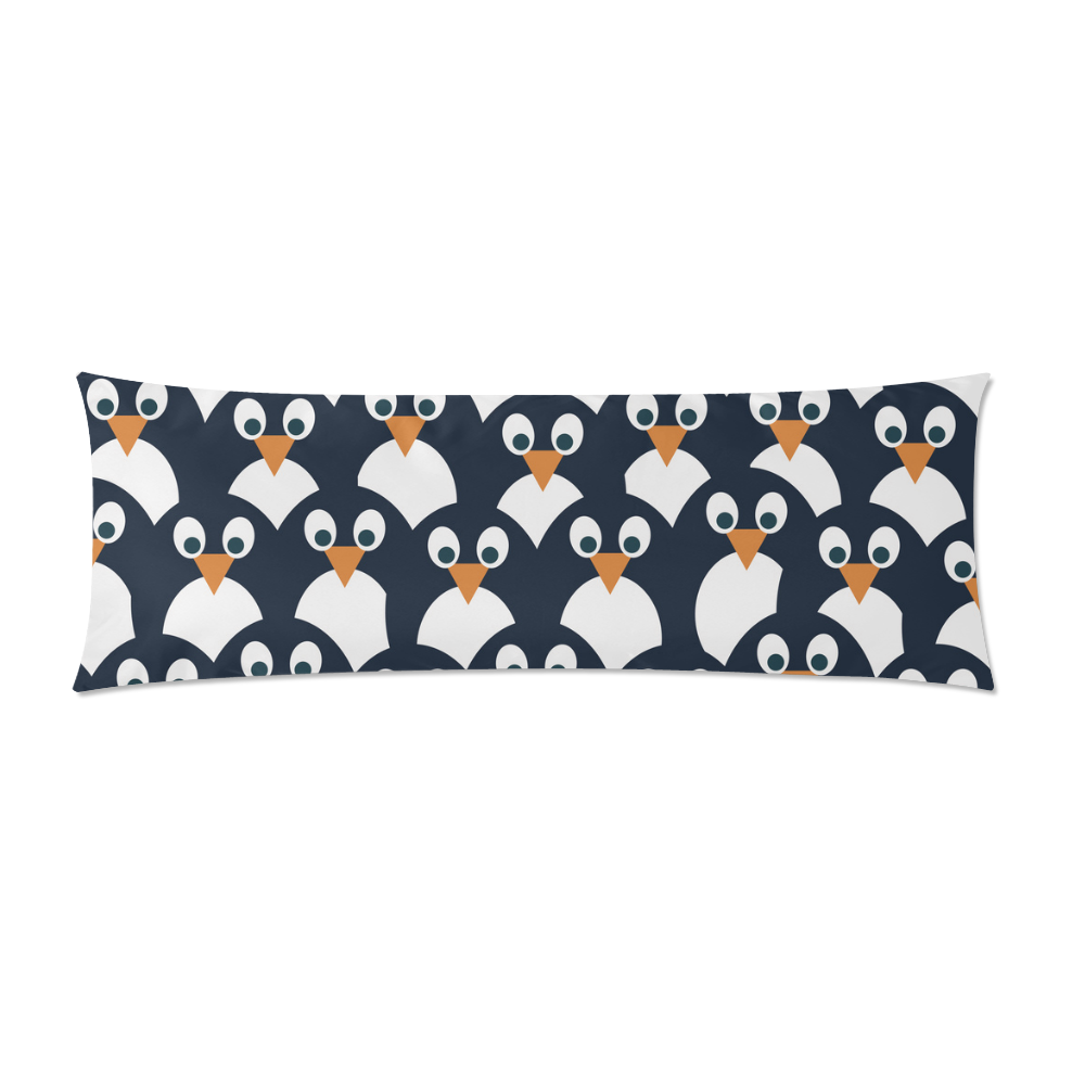Penguin Cartoon Pattern Custom Zippered Pillow Case 21"x60"(Two Sides)