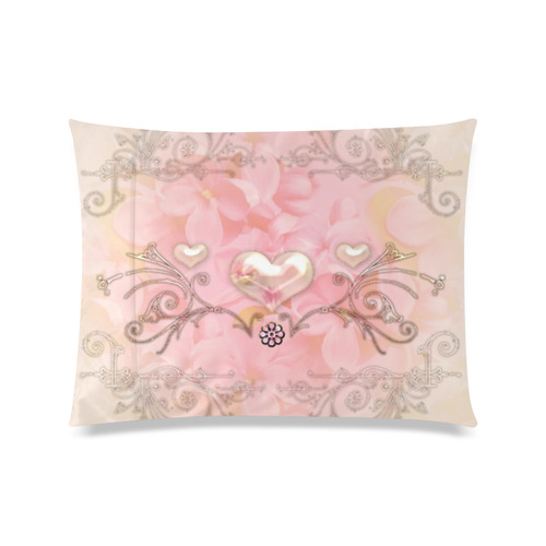Hearts, soft colors Custom Zippered Pillow Case 20"x26"(Twin Sides)