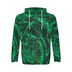the green dive All Over Print Full Zip Hoodie for Men (Model H14)