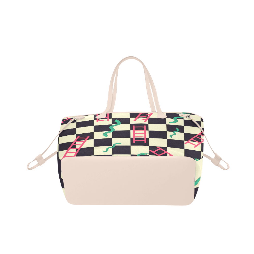 Snakes and Ladders Game Clover Canvas Tote Bag (Model 1661)