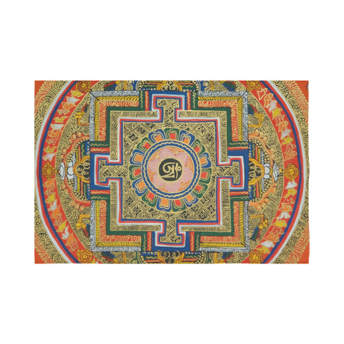 mandala asian tibet art pattern Cotton Linen Wall Tapestry 90"x 60"