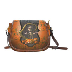 Halloween, funny mummy Saddle Bag/Small (Model 1649) Full Customization