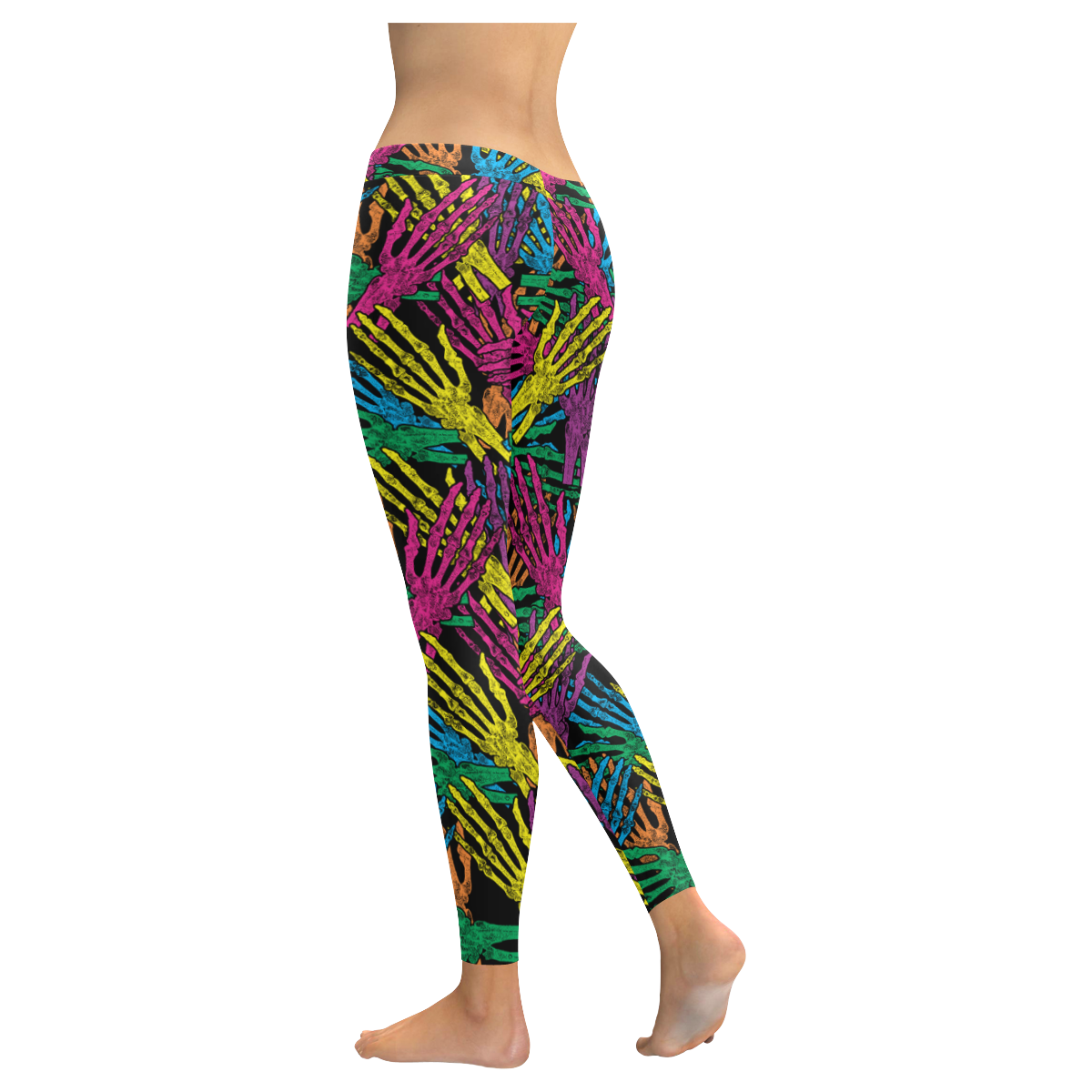 give yourself a hand leggings Women's Low Rise Leggings (Invisible Stitch) (Model L05)
