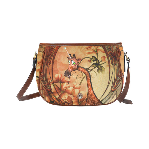 Cute unicorn giraffe Saddle Bag/Large (Model 1649)