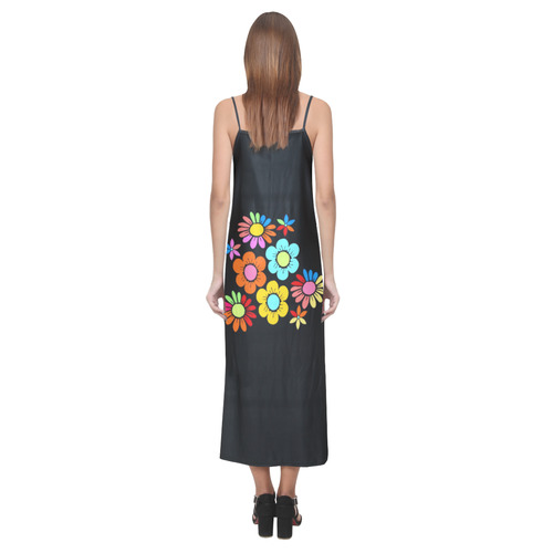 Flower of Love by Popart Lover V-Neck Open Fork Long Dress(Model D18)